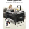 Baby Bassinet, Pack and Play with Bassinet, Bedside Sleeper with Diaper Changer, Mosquito Net, Music Box, Portable Crib 3
