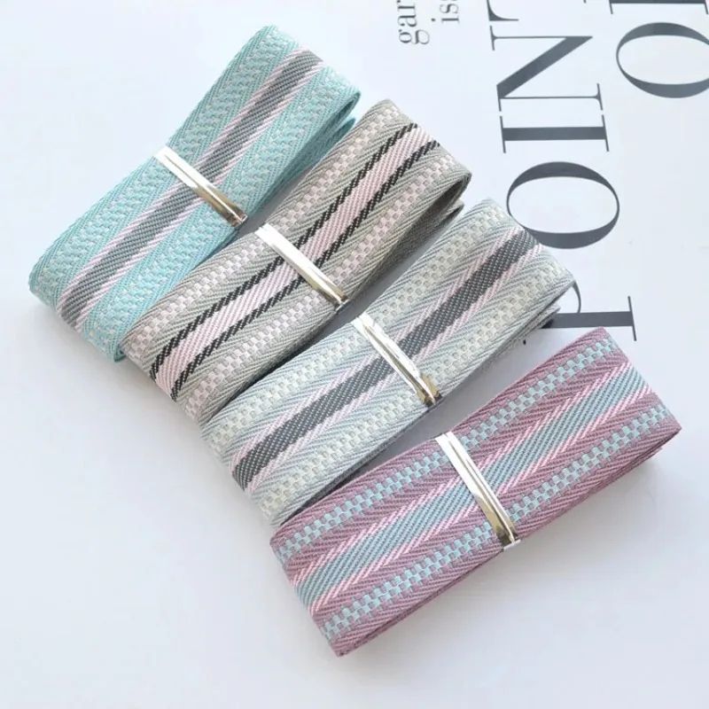 1''25mm Stripe Grosgrain Fabric Ribbon Embroidered Applique Sewing Craft Wedding Clothing Accessories Hair Bow Material 1-5Meter ribbon decoration grosgrain ribbon sewing ribbon