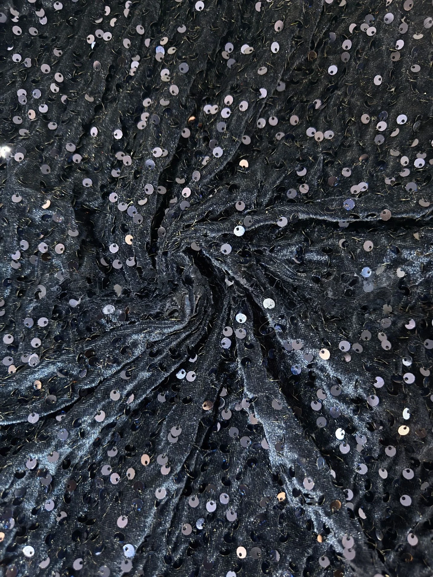 Vibrant Multicolor Sequined Embroidered Velvet Fabric