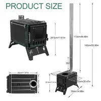 Wood Burning Stove,Folding Portable Wood Stove,Tent Stove for Heating,Outdoor camping stainless steel desktop stove include Pipe 6