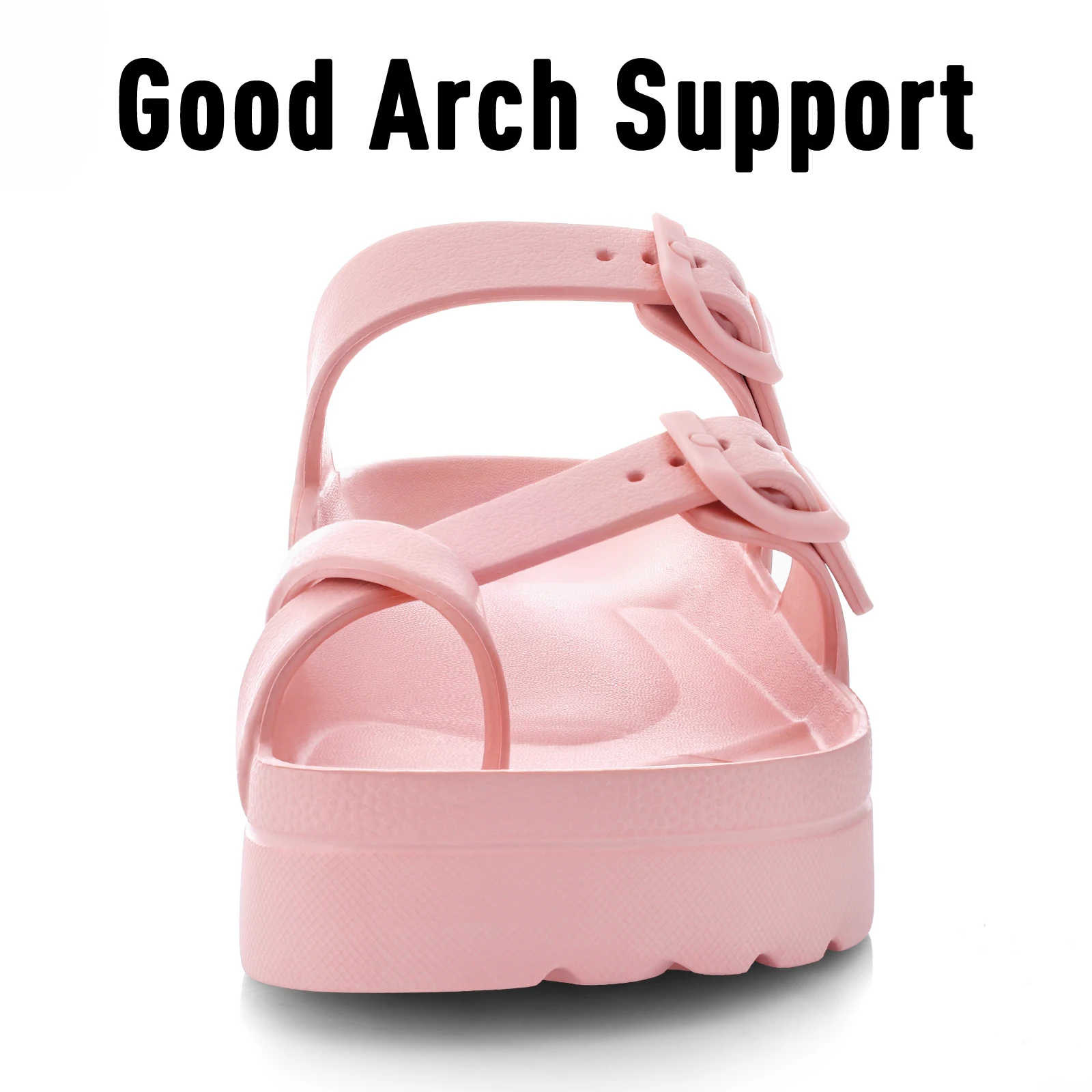 Lightweight Comfort Slides Double Buckle Orthopedic Flat Sandals