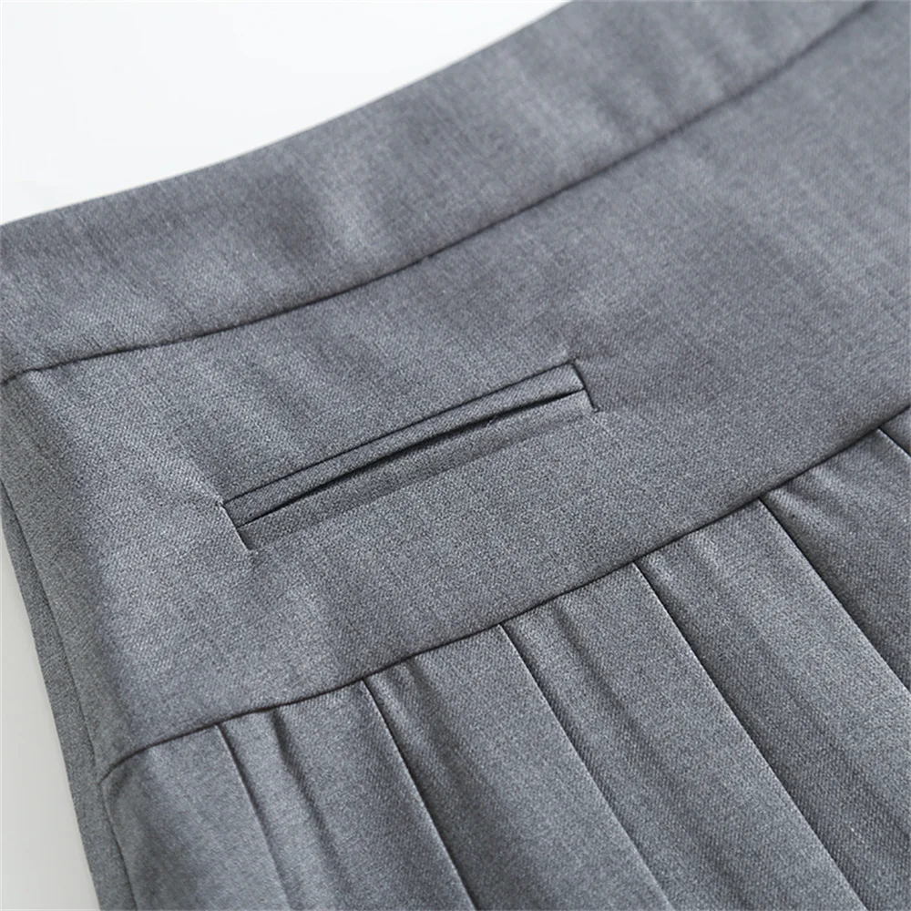 tweed skirt Summer new street style pattern pleated fake pocket high-waisted skirt women's sexy all-match anti-glare A-line skirt women nike tennis skirt