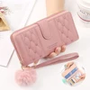 Women Long Wallet Pu Leather Card Holder Large Capacity Hasp Zipper Coin Purse Multi Card Organizer Cell Phone Wristlet Handbag 1