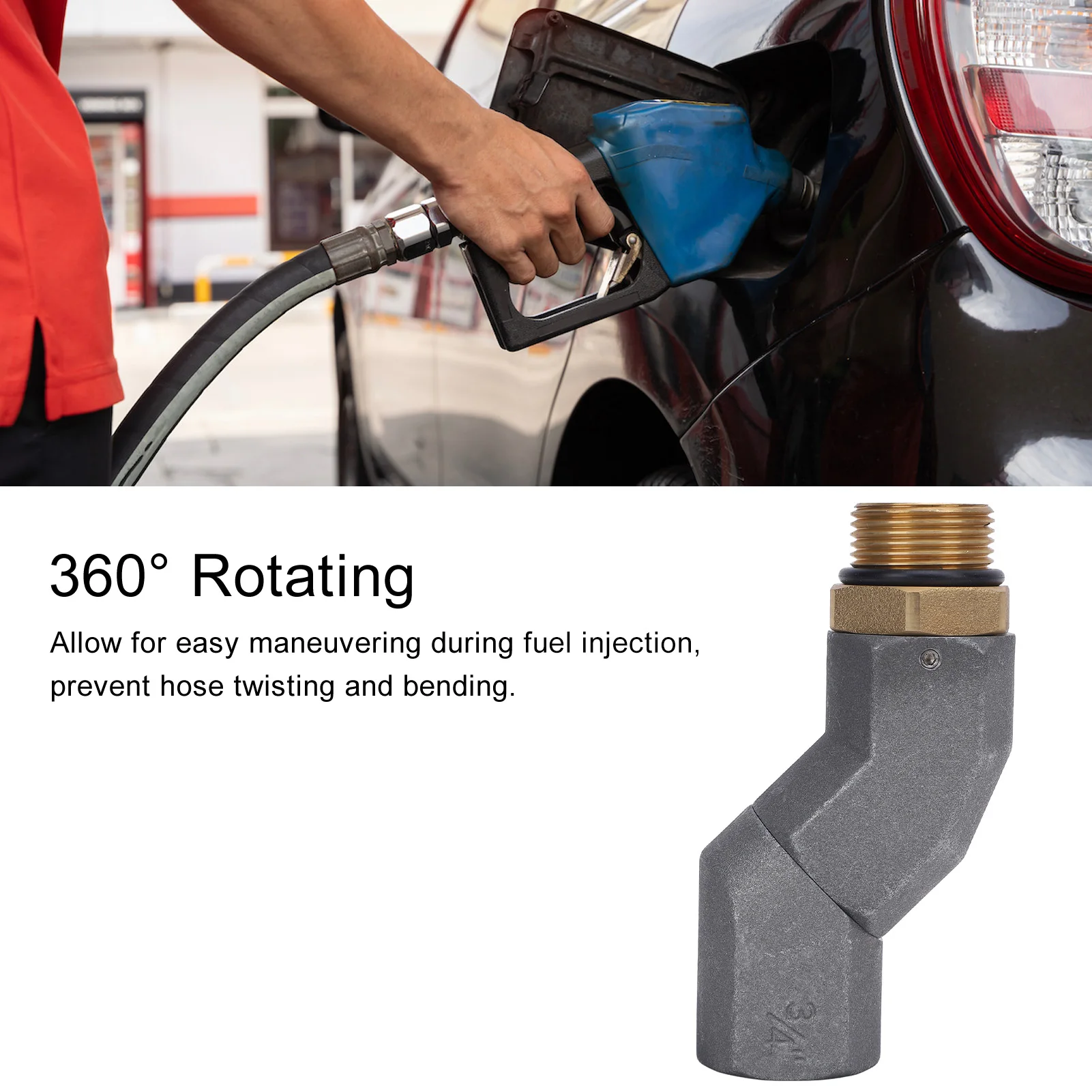 Fuel Hose Nozzle Swivel Wear Proof Multifunctional Flexible Use Fuel Hose Swivel for Fuel Nozzle Multi Plane Fuel Plane Swivel