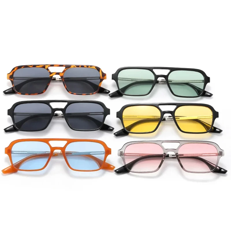 Retro Brand Small Rectangle Sunglasses Women Blue Shades 90s Vintage Double Beam Square Sun Glasses Men UV400 Gafas vintage sunglasses photochromic sunglasses driving glasses women sunglasses retro round sunglasses