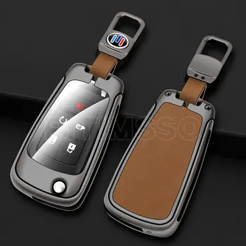 Custodia per chiave a scatto per auto in pelle di metallo Shell per Chevrolet Cruze Aveo Trax Opel Astra Corsa Meriva Zafira Antara J per Buick Fob