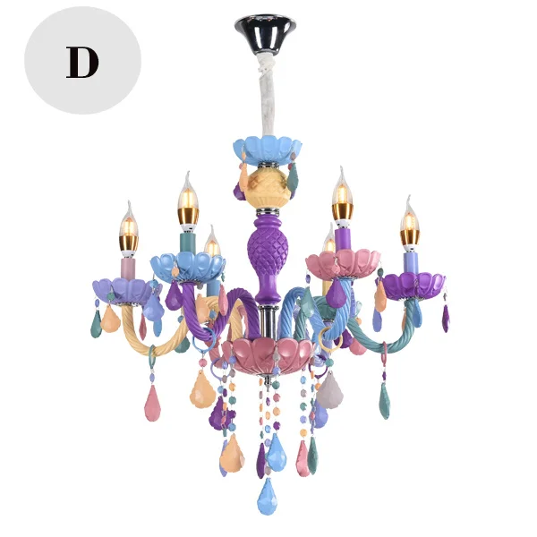 white chandelier Colorful crystal chandelier pink, green, purple, red, blue living room bedroom dining room girl children's room chandelier small chandeliers Chandeliers