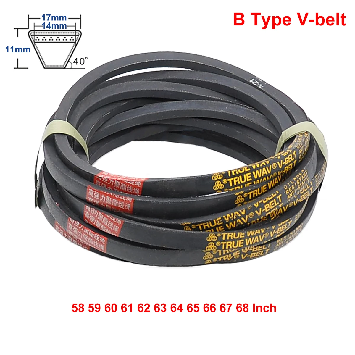 

B Type V-belt Triangle Belt Industrial Agricultural Equipment Transmission Belt B-58/59/60/61/62/63/64/65/66/67/68 Inch