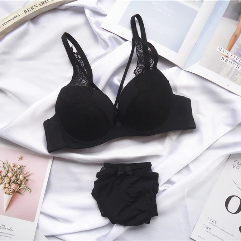 

Underwear For Women Sexy Lace Push Up Bralette Section Breathable Female Large Underwear Set Plus Size Lingerie bra and