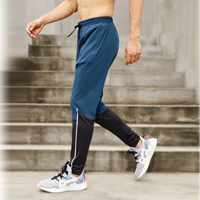 Mens Sport Pant Zipper Pockets Elastic Running Jogging Sweatpants Casual Outdoor Slim Comfortable Training Gym Fitness Trousers