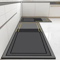 Pvcห้องครัวพรมลื่นน้ํามันพรมกันน้ําหนังชั้นโมเดิร์นแถบยาวพรมAlfombra De Cocina 3