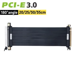 High - Speed Flexible PCIe Extension Riser Cable with 90° and 180° Angles (Available in Multiple Lengths) - 30cm (PCI - E3.0 180 degree)