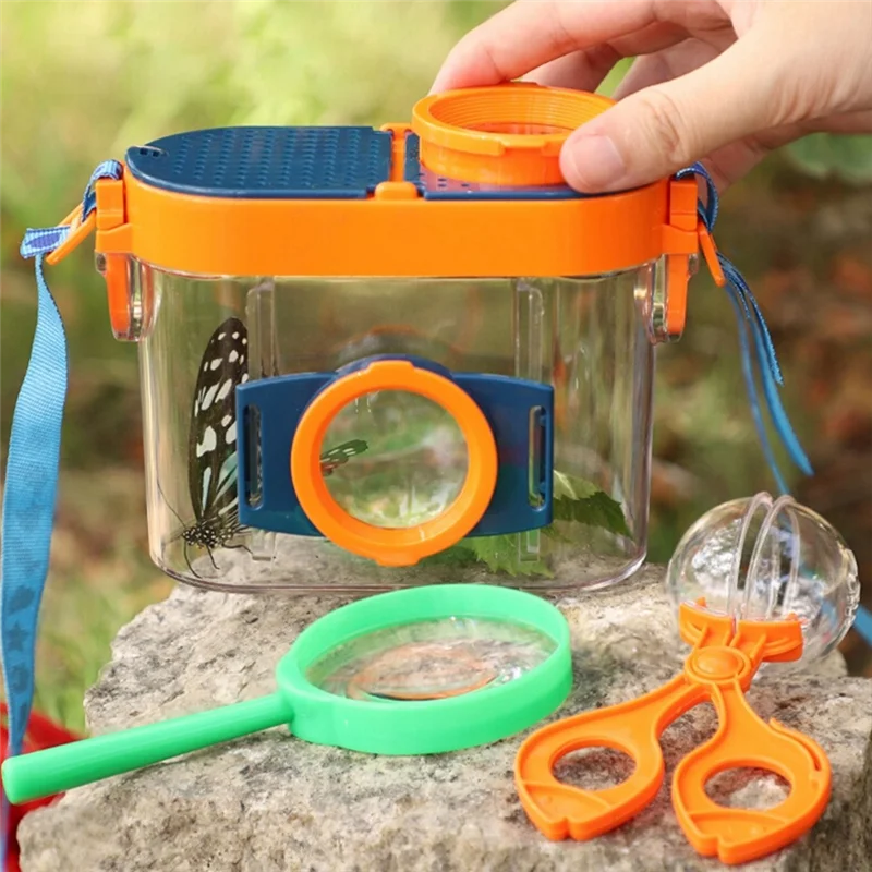 Bug Viewer Outdoor Insect Box Magnifier Observer Kit Insect Catcher Cage Kids Science Nature Exploration Tools Set