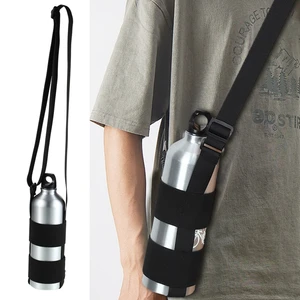 Water Bottle Holder Carrier Strap Adjustable Shoulder Belts Kettle Carabiner for Walking Hiking Hunting Pouch Cup Sleeves Bag