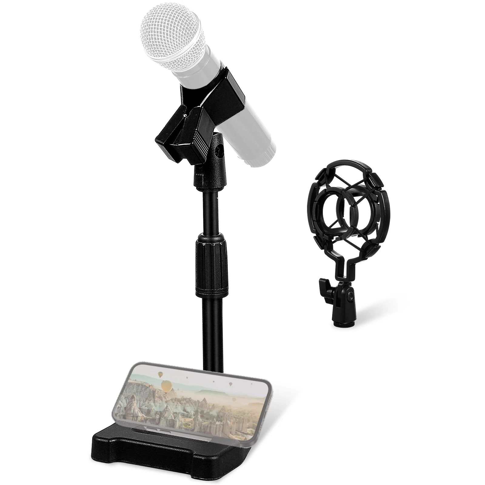 Microphone Stand Retractable Desktop Disc Live Anchor Mic Clip microphone stand