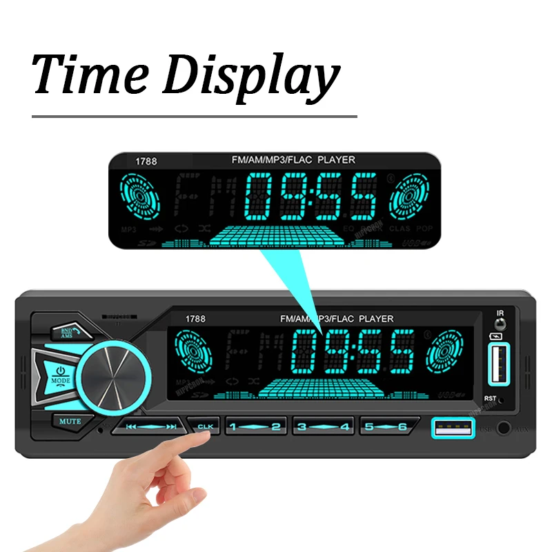 Car Radio 1din Srereo MP3 Player Bluetooth FM Receiver With Remote Control AUX/U