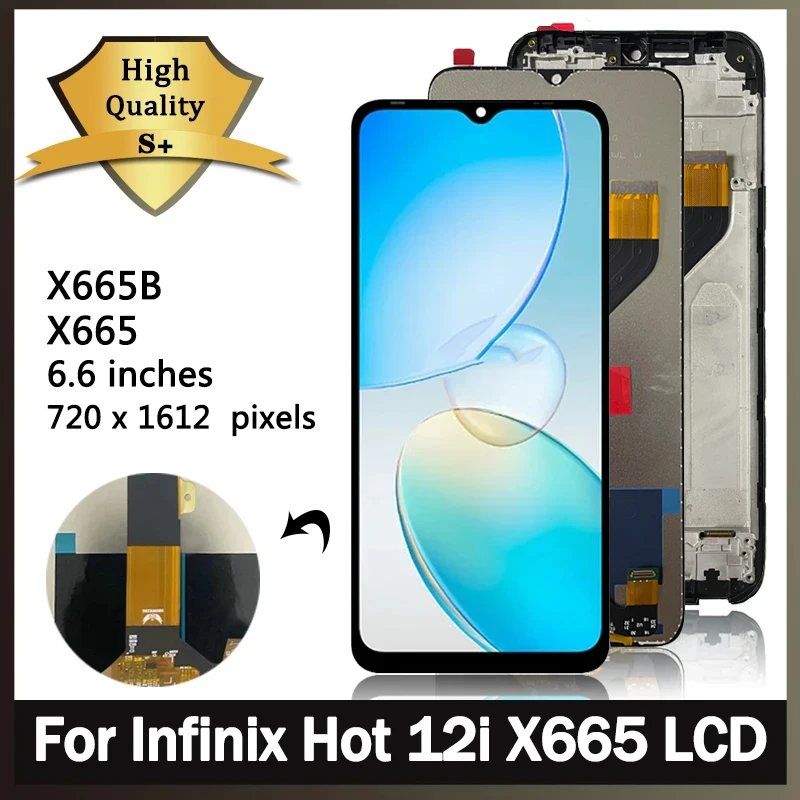 

ЖК-дисплей 6,6 дюйма с сенсорным экраном и дигитайзером для Infinix Hot 12i X665B