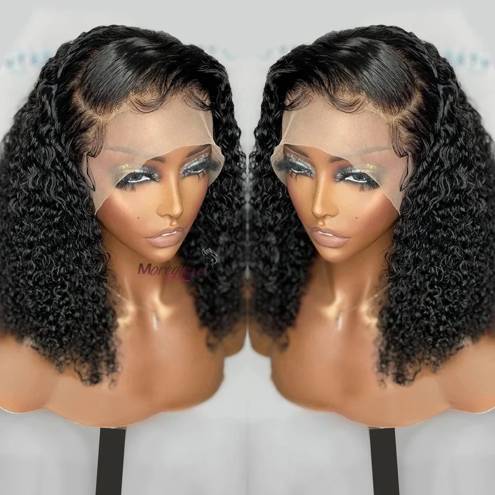 

13x4 Jerry Curly Lace Front Wig Deep Kinky Curly Human Hair Wigs Brazilian HD Transparent Lace Frontal Closure Wig For Woman