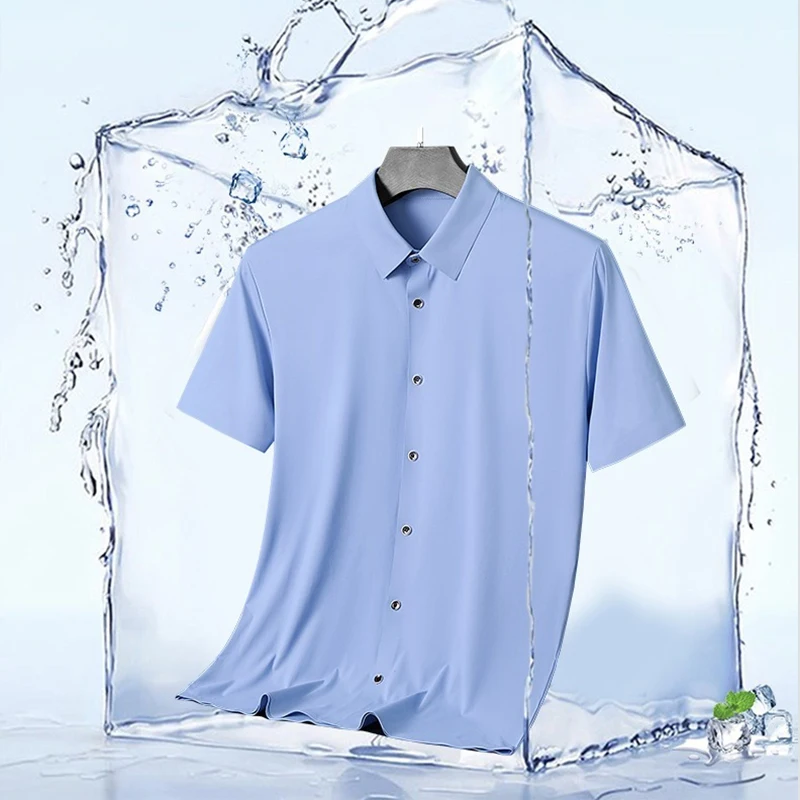 Summer Thin Men's Seamless Sports Leisure Shirt Comfortable Ice Silk Breathable Outdoor Sports Solid Color Top