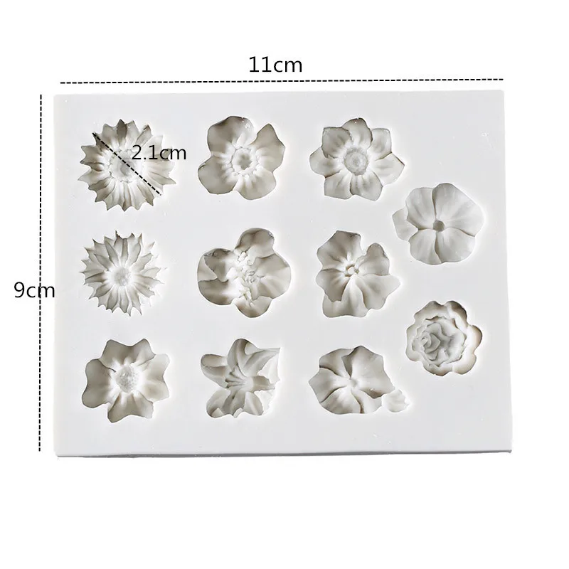 Sunflower Rose Flowers Shape Silicone Mold Cake DIY Decoration Chocolate 3D Mould Tools