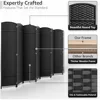 8-Panel Black Room Divider with Double Hinged Panels, 6 ft Tall Folding Privacy Screen 3