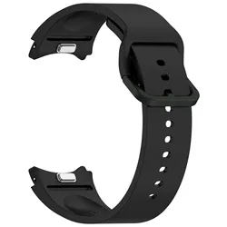 Silicone Sport Watch Band with One-Click Design for Galaxy Watch4 44mm (Black)