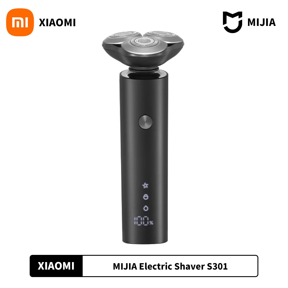 XIAOMI MIJIA Men's Electric Shaver S301 Beard Trimmer Machine Shaving Portable Flex Razor IPX7 Washable Trimer Ceramic Blade