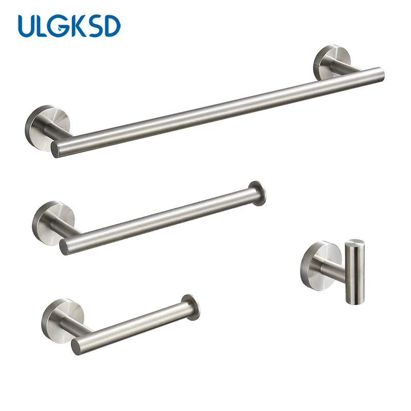 Toilet Paper Holder Towel Hook Bathroom Hardware Set Bathroom Hardware Accessories Brushed Bathroom Accessories Stainless Steel Towel Rack Toilet Paper Holder Hooks 45 cm Bathroom Hardware Sets Nail Installation