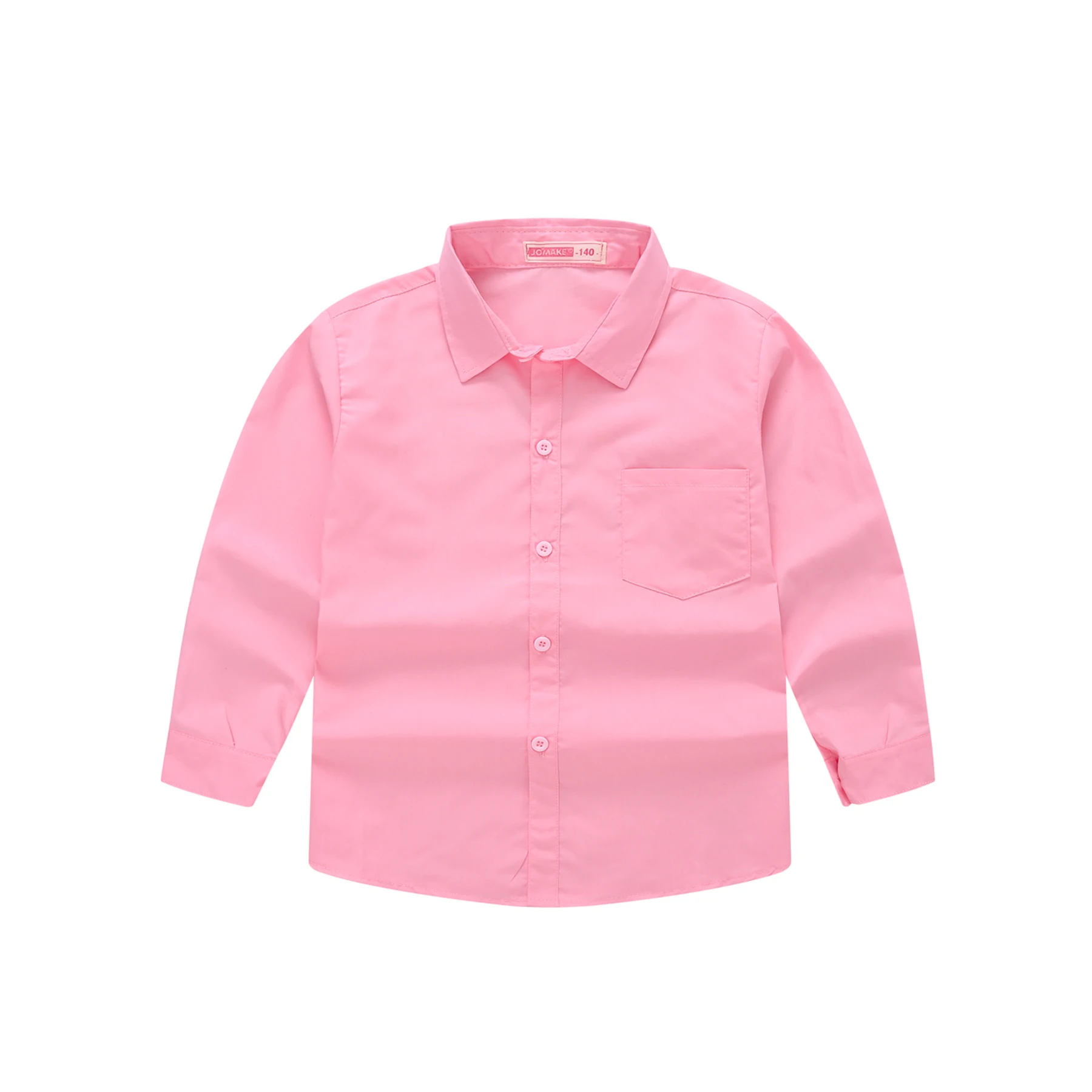 Children's shirt spring and autumn boys and girls suit collar shirt Children's pure color long sleeve kids shirts boys shirts