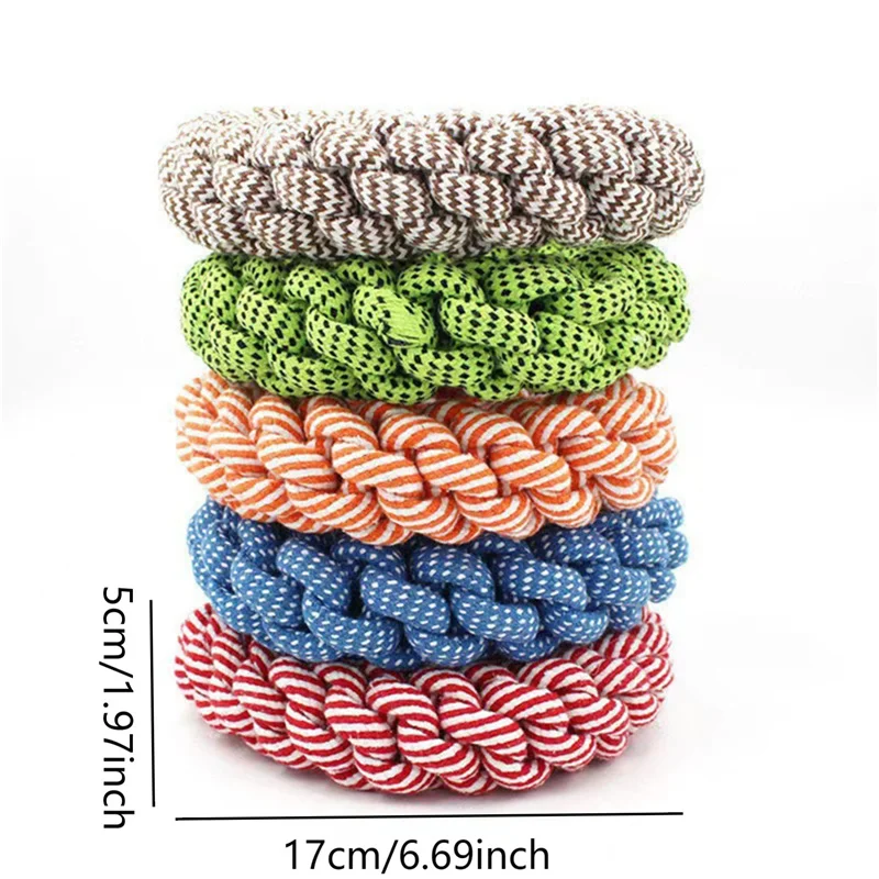Diameter 17CM Big Dog Toy Bite Resistant Round Rope Pet Chew Toys for Medium Large Dogs Golden Retriever Weimaraner Accessories 6