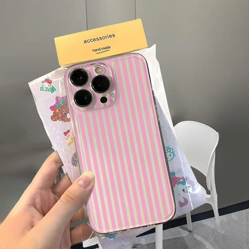 รูปสินค้า เคสซิลิโคนลายเส้นสีสันสดใส ป้องกันรอย iPhone 16/15/14/13/12/11/Pro/Max