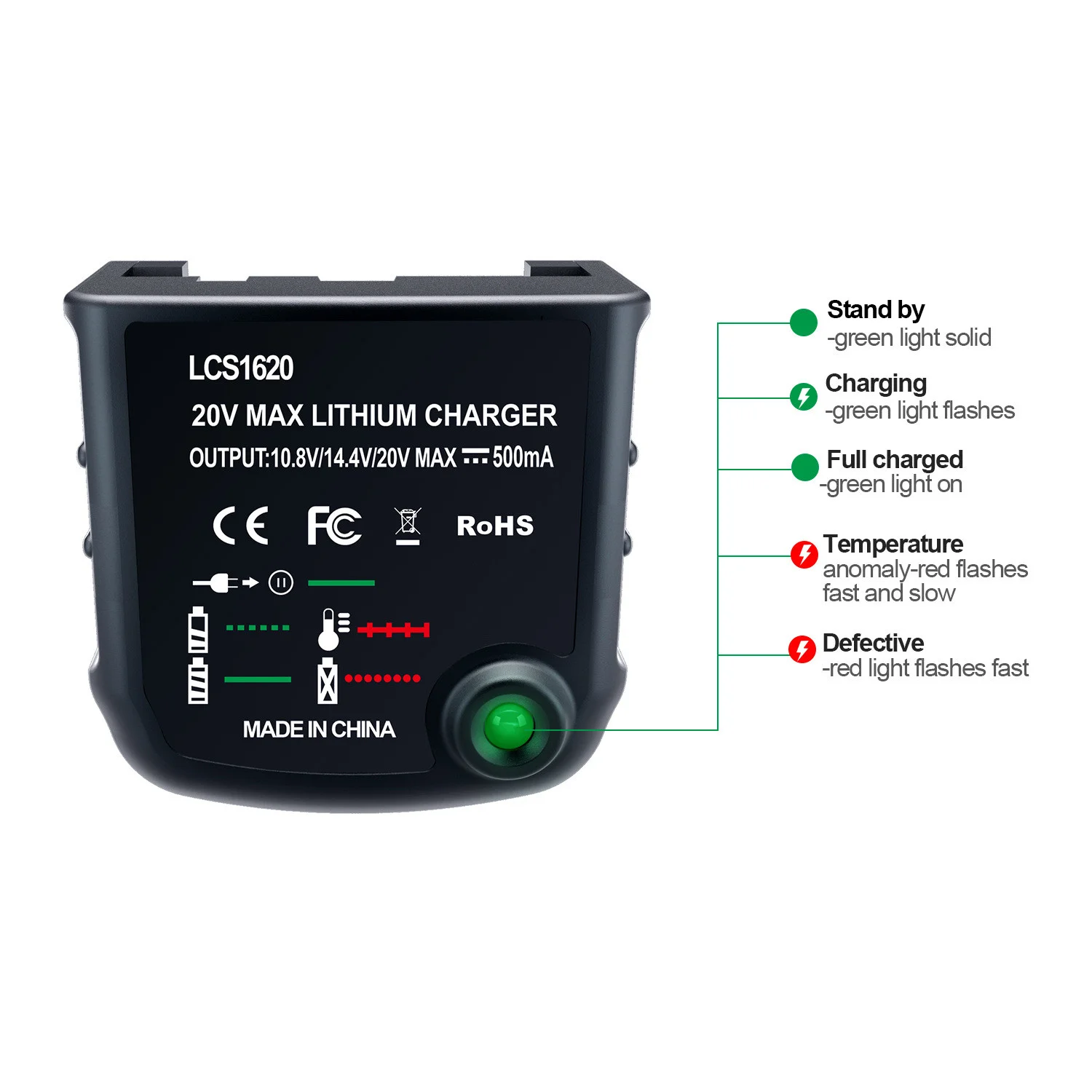 Li-ion NICD Battery Charger For Black Decker 10.8V 14.4V 18V 20V BD18V  LBXR20 Electric Drill Screwdriver Tool Battery Accessory