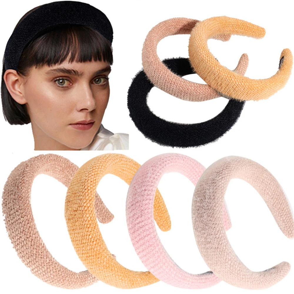

Wide Woolen Knitting Headbands Elegant Women Outdoor Yoga Hairbands Turban Fragmented Hair Headwear Hair Accessories For Girls