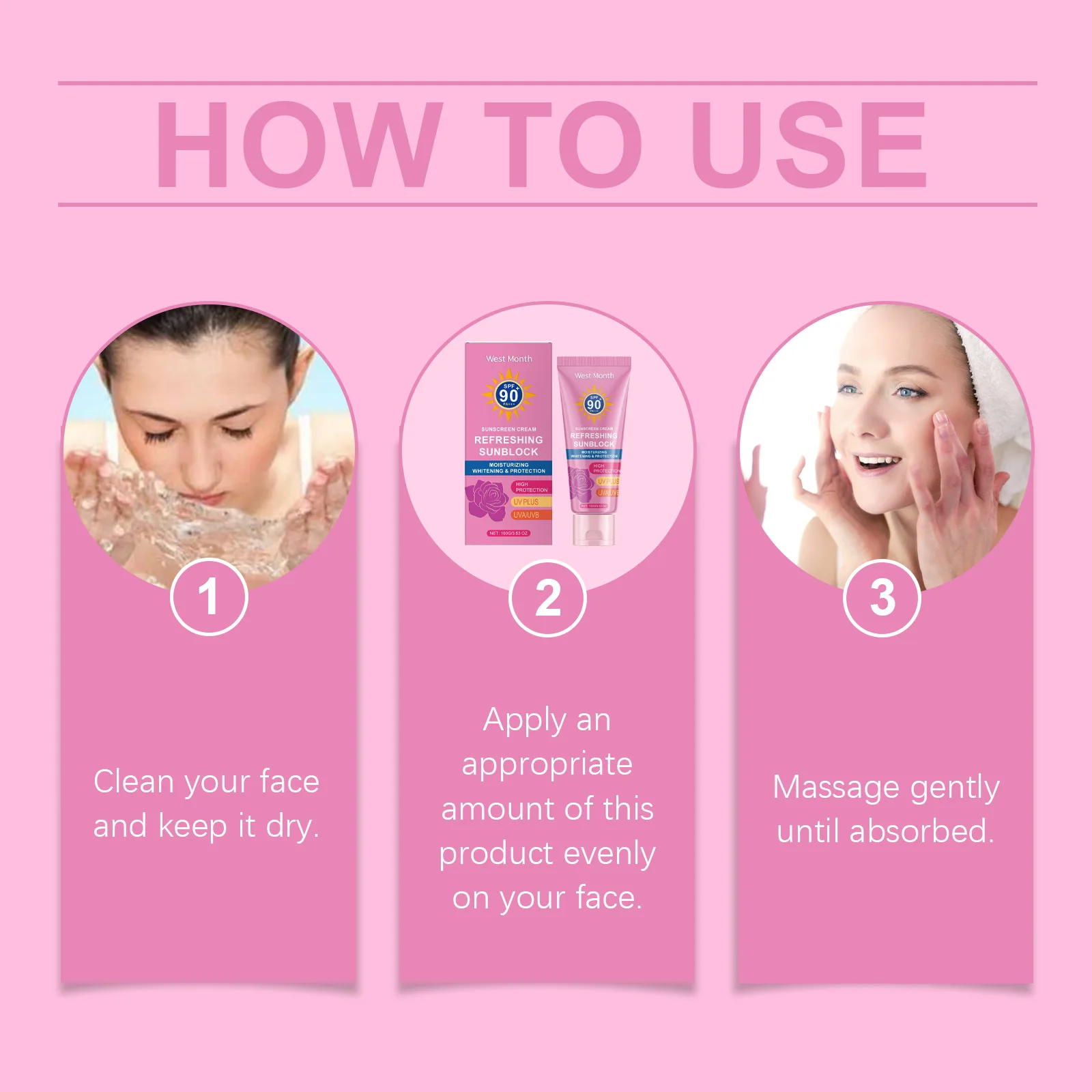 UV Defense Sunscreen SPF90 Sun Protection Preventing Sunburn Reducing Dullness Sweat Proof Brightening Isolation Sunblock Lotion