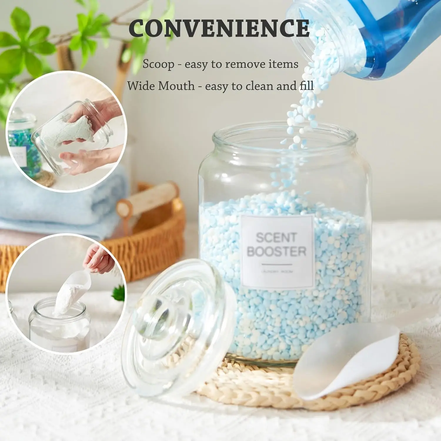 Laundry Pods Glass Jars - Half Gallon Airtight Containers for Organization and Storage Laundry Room Detergents Powder 5