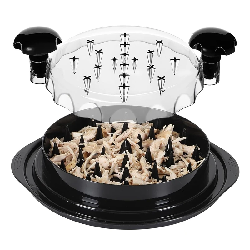 

1 Piece Chicken Shredder Tool Twist Meat Shredder With Handles And Non-Skid Base Black