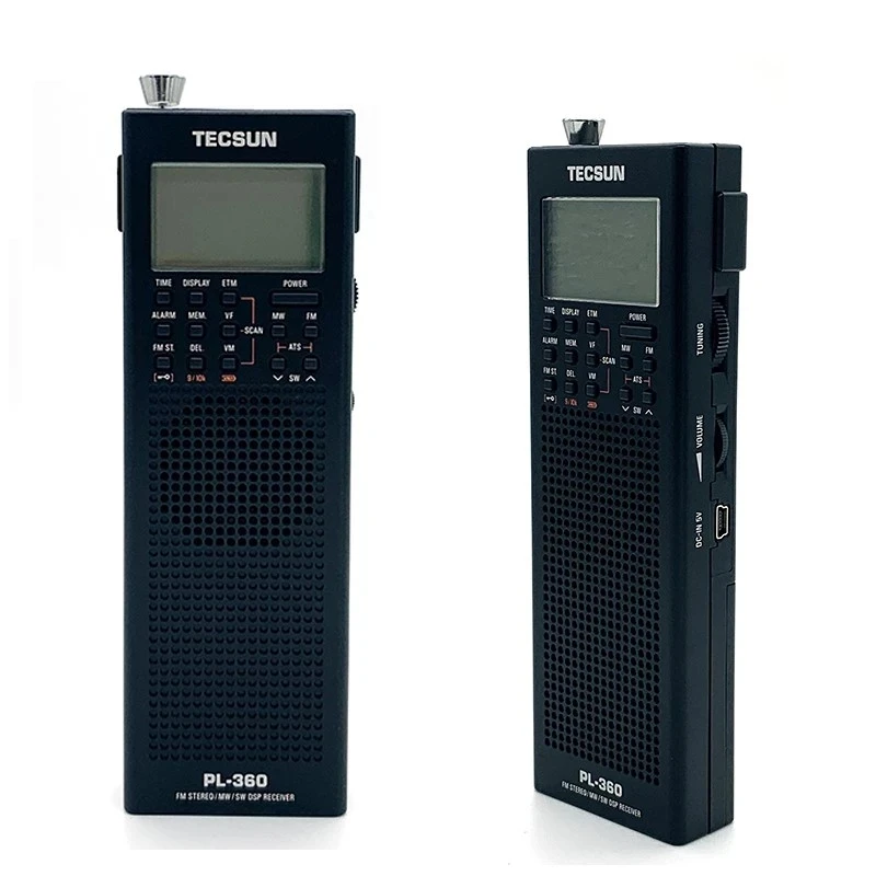 Tecsun-ポータブルデジタルラジオpl-360,USB,AM,FM,ポケット