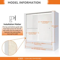 Bathtub Sliding Doors, Semi-Frameless Bypass Tub Doors, 56-60 inch W x 56 inch Height, 1/4 inch Tempered Safety Glass, Brushed 2