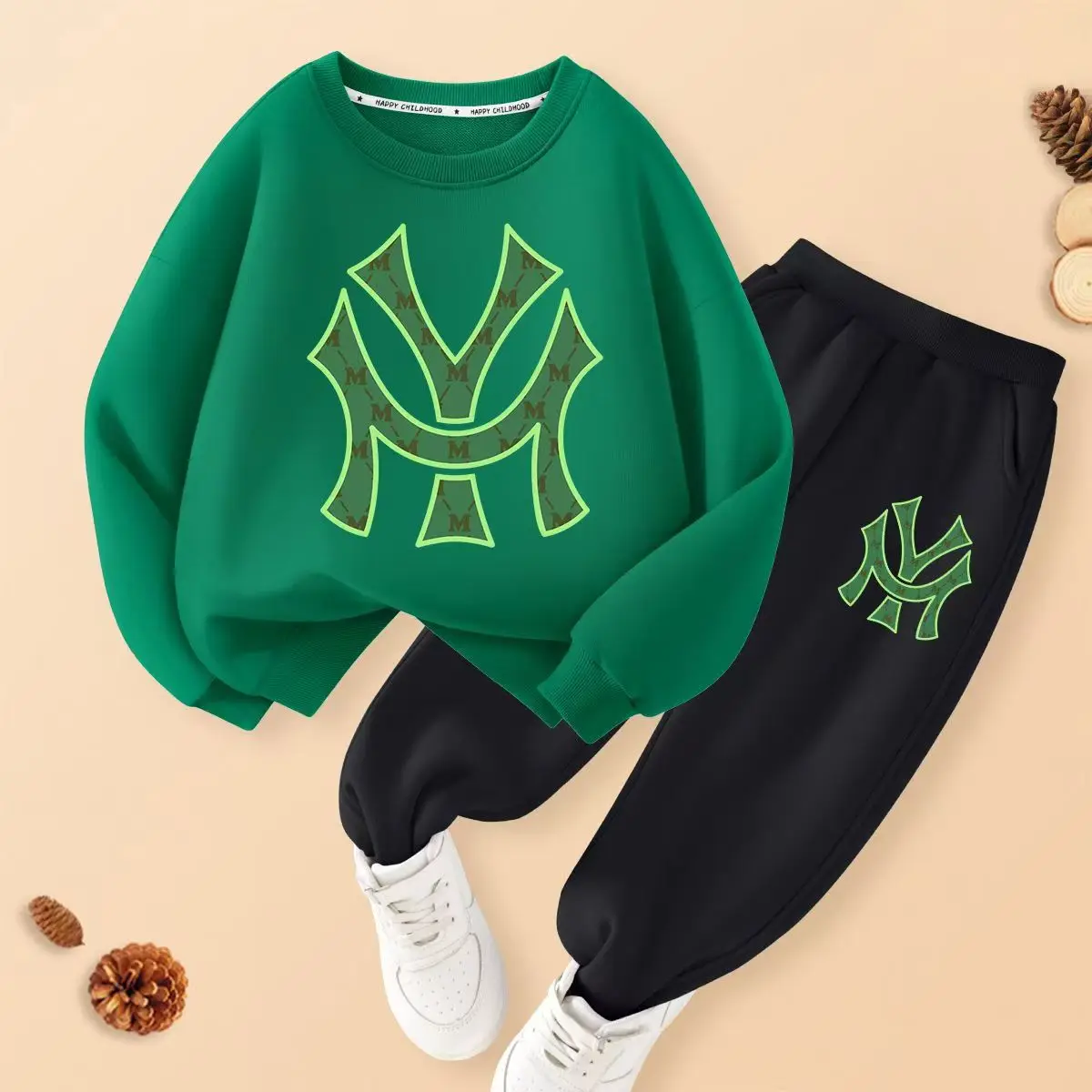 الخريف طفل الفتيات الملابس مجموعة طفل صبي الكرتون البلوزات المطبوعة البلوز والسراويل 2 قطعة دعوى الأطفال أعلى أسفل رياضية