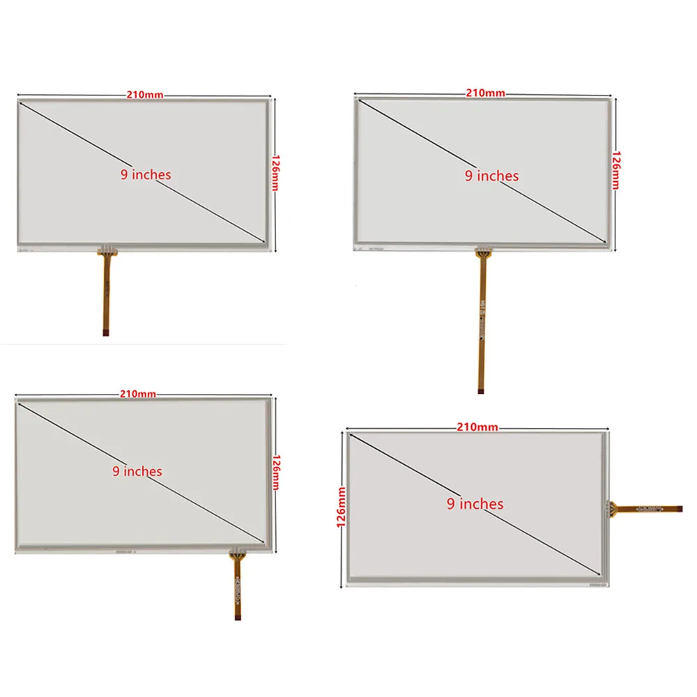 Car Touch Screen Panel Universal 6.2/7/8/9 inch 4Pin Resistance Digitizer Touch Screen Panel Glass Car DVD GPS Navigation Center Console Multimedia