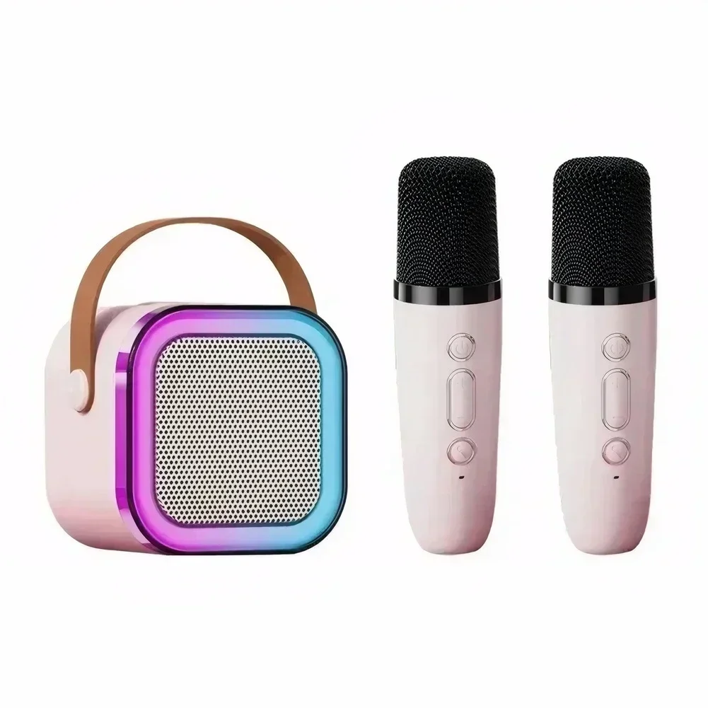 K12 Karaoke Machine Portable Bluetooth 5.3 PA Speaker System 1-2 Wireless Microphones Home Family Singing Children's Gifts