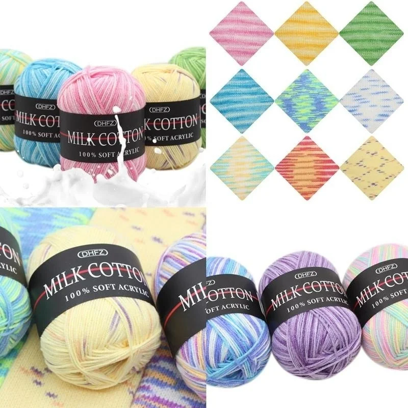 

Mixed Colour 50g Knitting Yarn Knitting Tool Cotton Yarn Crochet Milk Soft Baby Cotton Wool Yarn