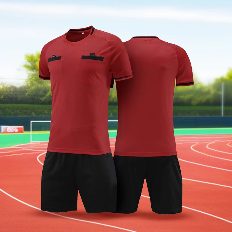 Soccer Referee Uniforms Professional Judge Football Jerseys Shorts Shirts Suit Pocket Tracksuits Clothes Custom