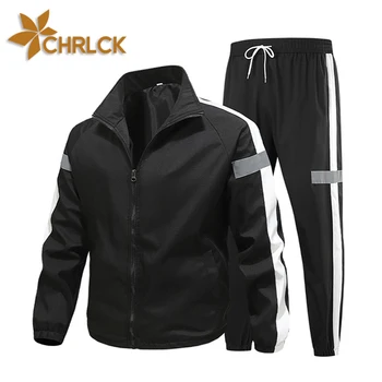 Men’s Reflective Running Tracksuit – Breathable Sportswear Set 1