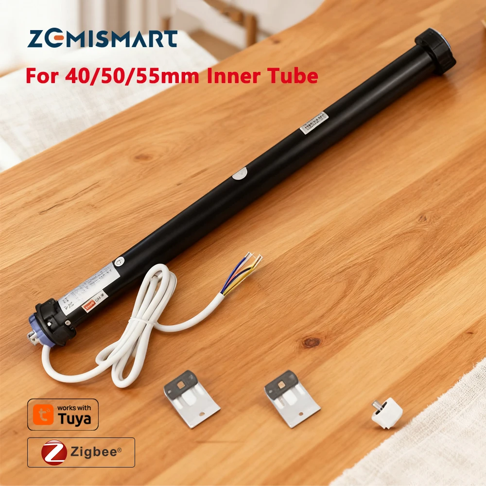 มอเตอร์ม่านม้วนอัจฉริยะ Zigbee สำหรับท่อขนาด 40/50/55 มม. Zemismart เครื่องมอเตอร์ม่านไฟฟ้า 10 นิวตันเมตร 110V/230V ควบคุมผ่านแอป Tuya Smart Life 1