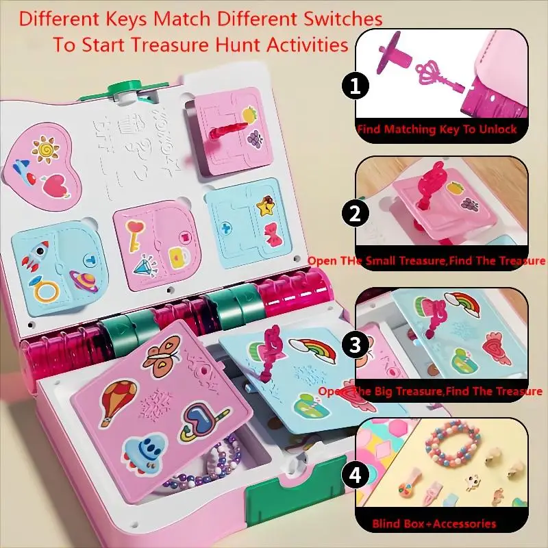 New Magic Book Stationery Set Cartoon Hairpin Pendant Sticker Children'S Play House Toy Gift For 3 - 7 Years Old Girls