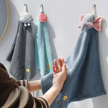 

Kids Daily Using Kitchen Toilet Towels Absorption Dry Hanging Wash Hand Towel Microfiber Fabric Quick-Dry Water Cartoon
