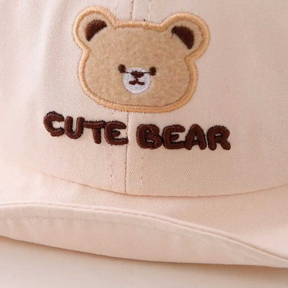 Cartoon Bear Baby Baseball Hat Breathable Soft-brim Toddler Peaked Cap INS Comfortable Children Sports Hats School Use
