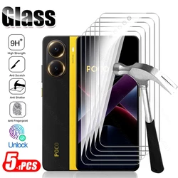 5 - Pack Premium 9H Tempered Glass Screen Protector - Poco X7 Pro 5G (1Piece)