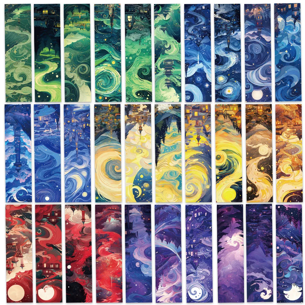 30pcs Aesthetic Colorful Fancy Dreamland Paper Bookmarks DIY Library Office Page Marking Students Readers Page Marker